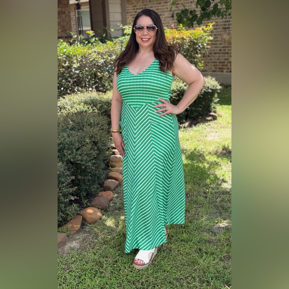 Blakeley Luciana Stripe Dress in Green